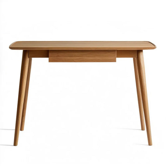 Biurko z litego drewna dębowego Naturalny dąb 120 x 60 x 75 cm z szufladą