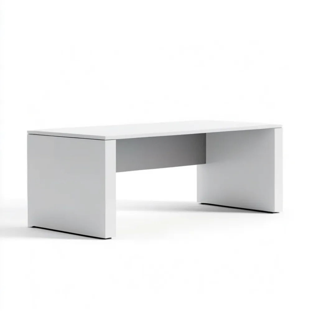 Białe biurko prostokątne z płyty laminowanej 120 x 60 x 75 cm