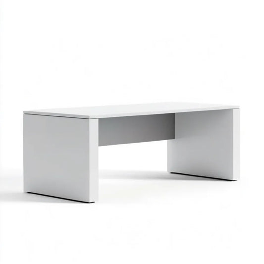 Białe biurko prostokątne z płyty laminowanej 120 x 60 x 75 cm